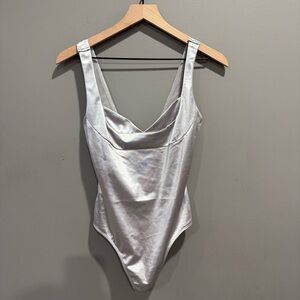 Free People FP intimately  Shimmering Silver Bodysuit in size small